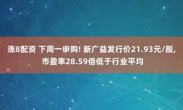 涨8配资 下周一申购! 新广益发行价21.93元/股, 市盈率28.59倍低于行业平均